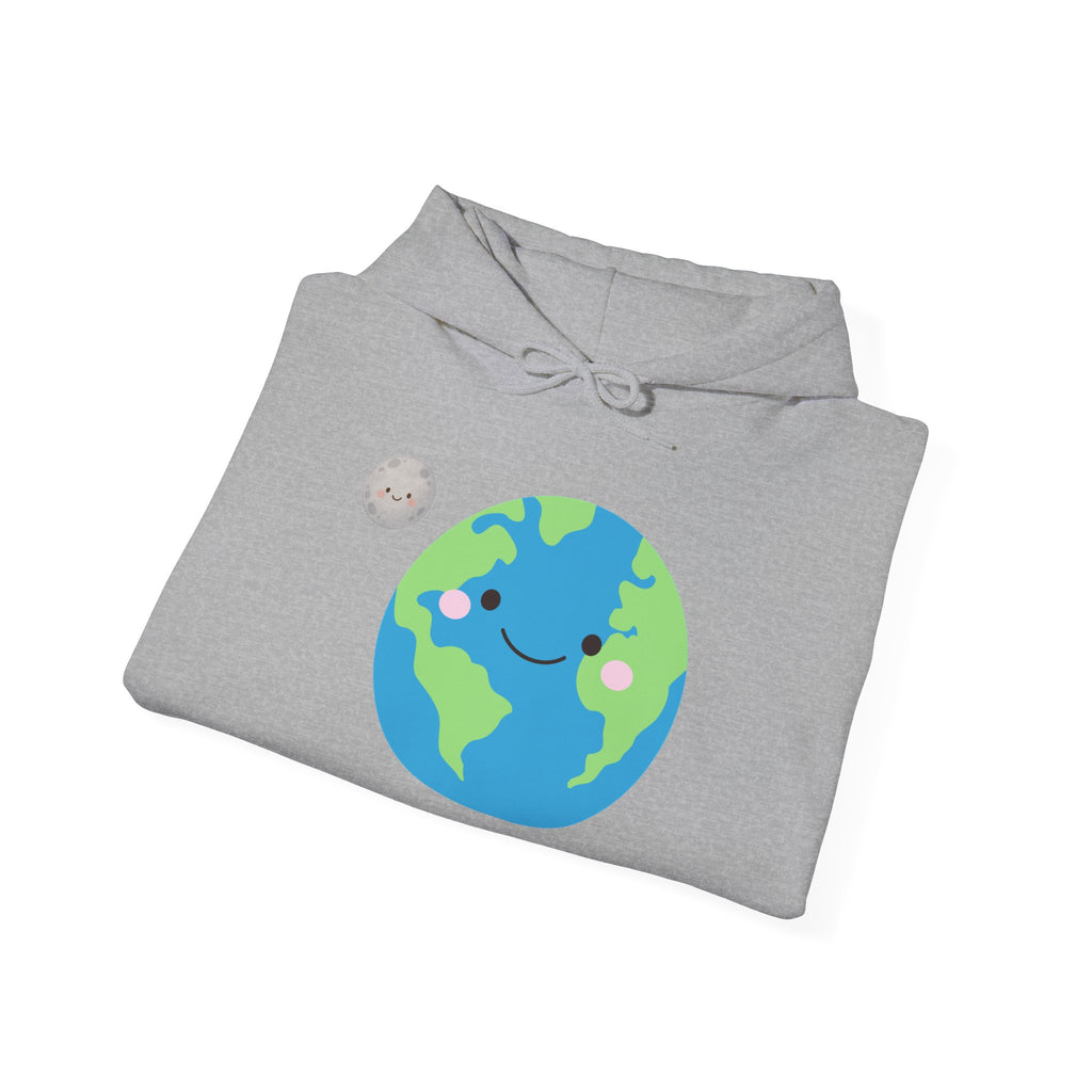 Earth Day Hoodie — Cute Smiling Planet Graphic Sweatshirt
