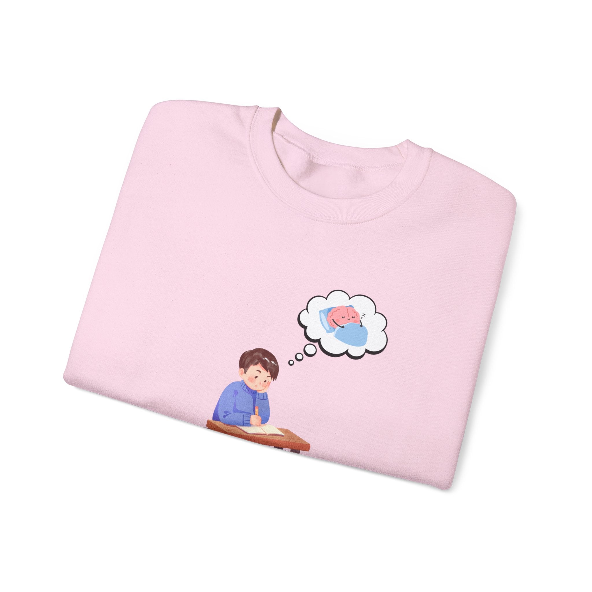 Study Break Crewneck Sweatshirt — "Don't Wanna Study Today :/" Graphic