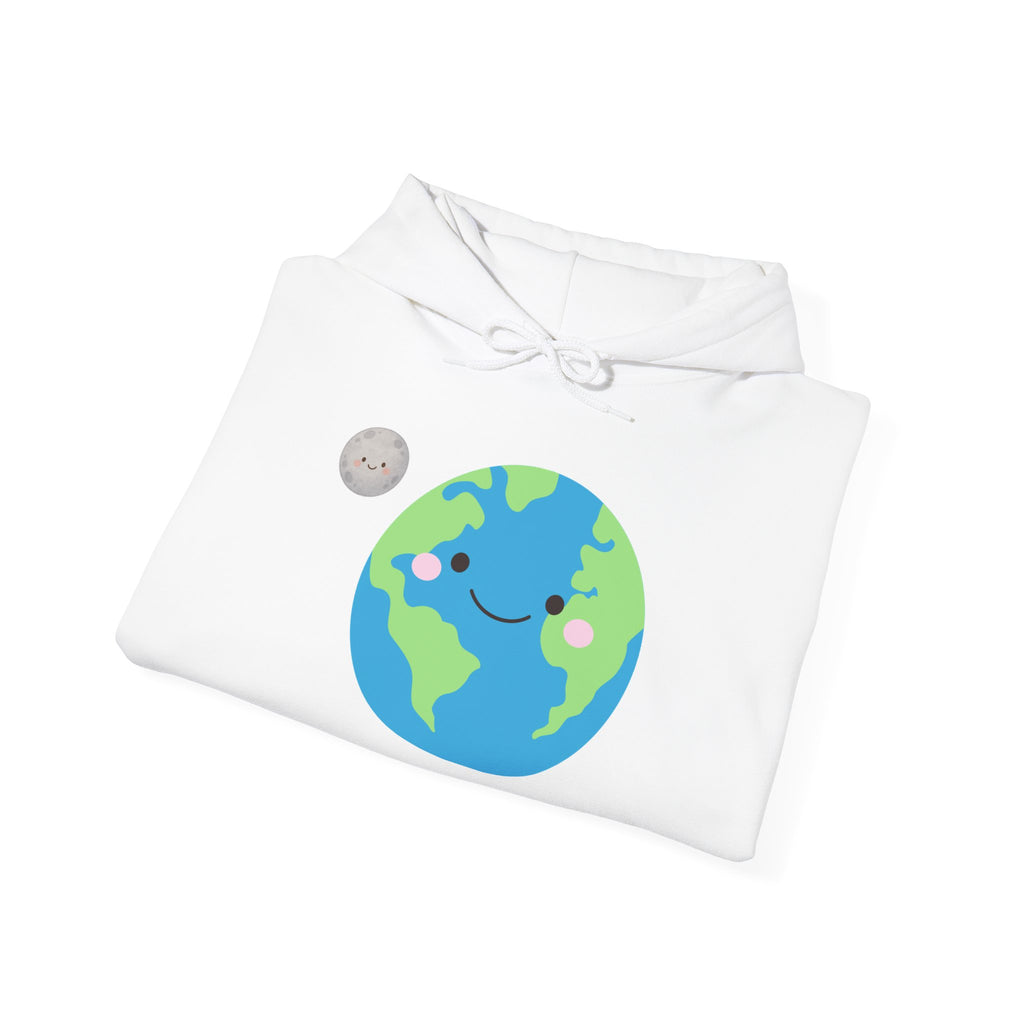 Earth Day Hoodie — Cute Smiling Planet Graphic Sweatshirt