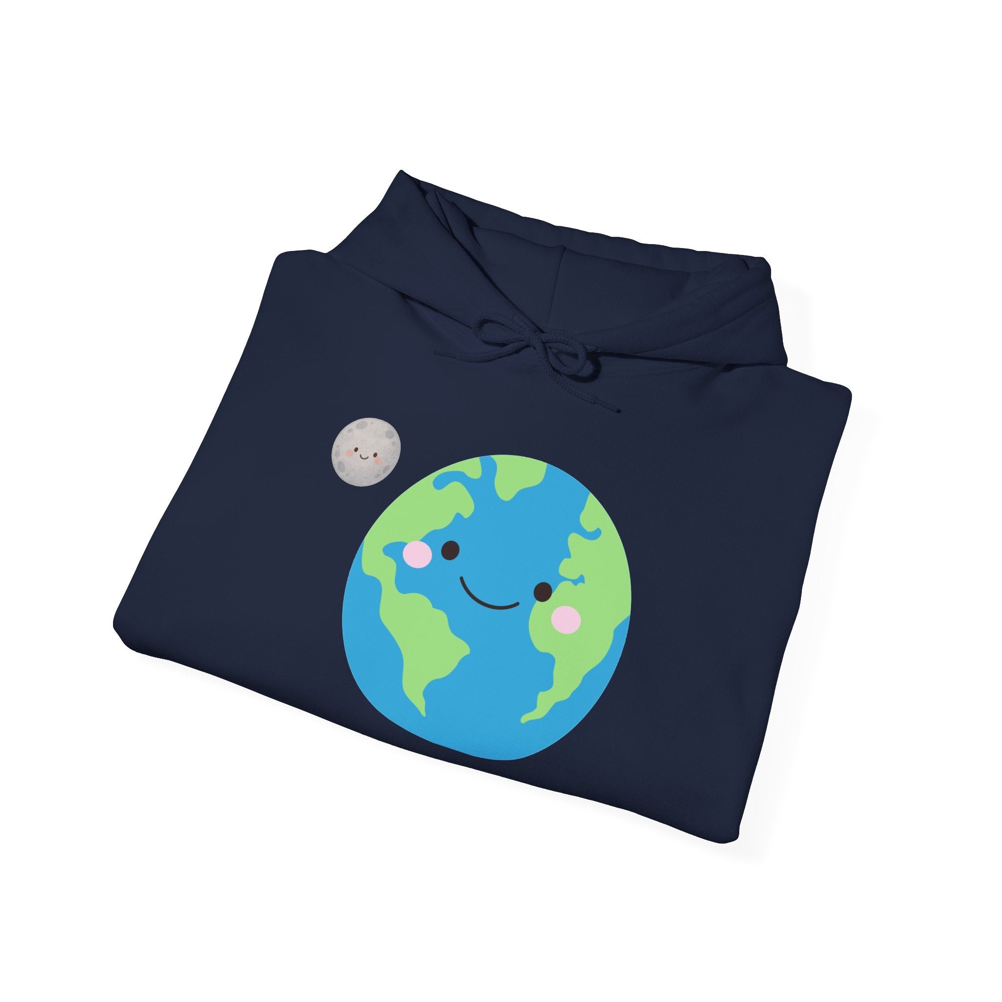 Earth Day Hoodie — Cute Smiling Planet Graphic Sweatshirt