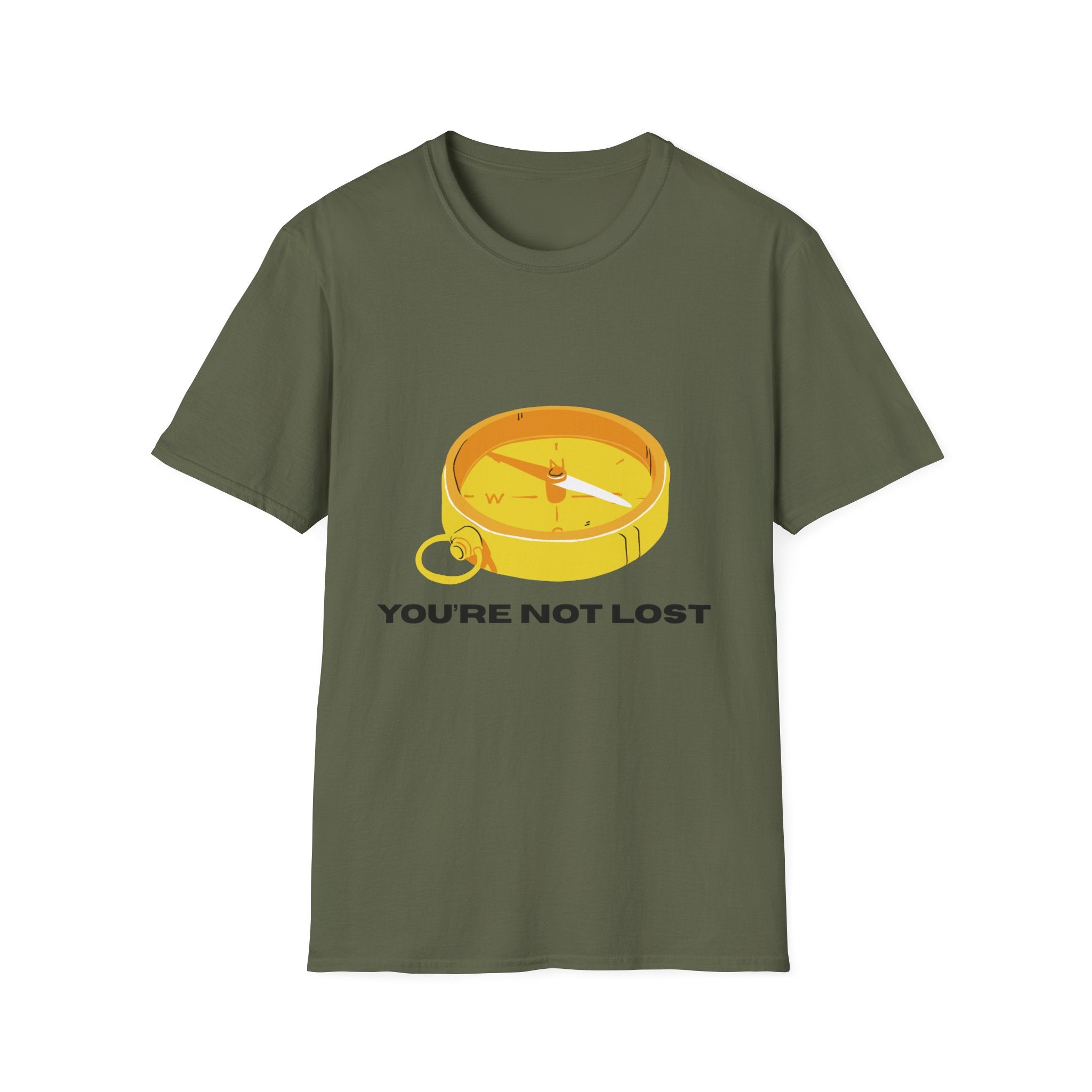 You're Not Lost Compass T-Shirt — Motivational Adventure Graphic Tee