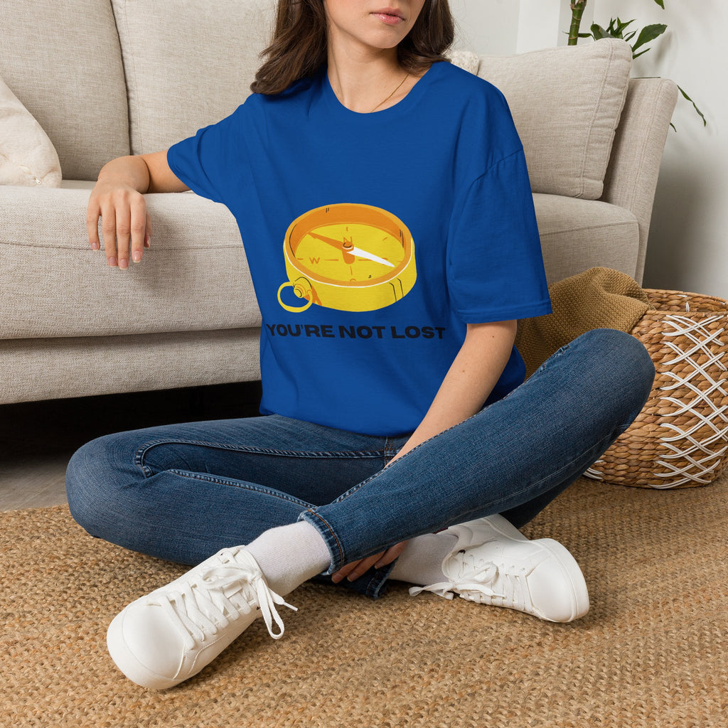 You're Not Lost Compass T-Shirt — Motivational Adventure Graphic Tee