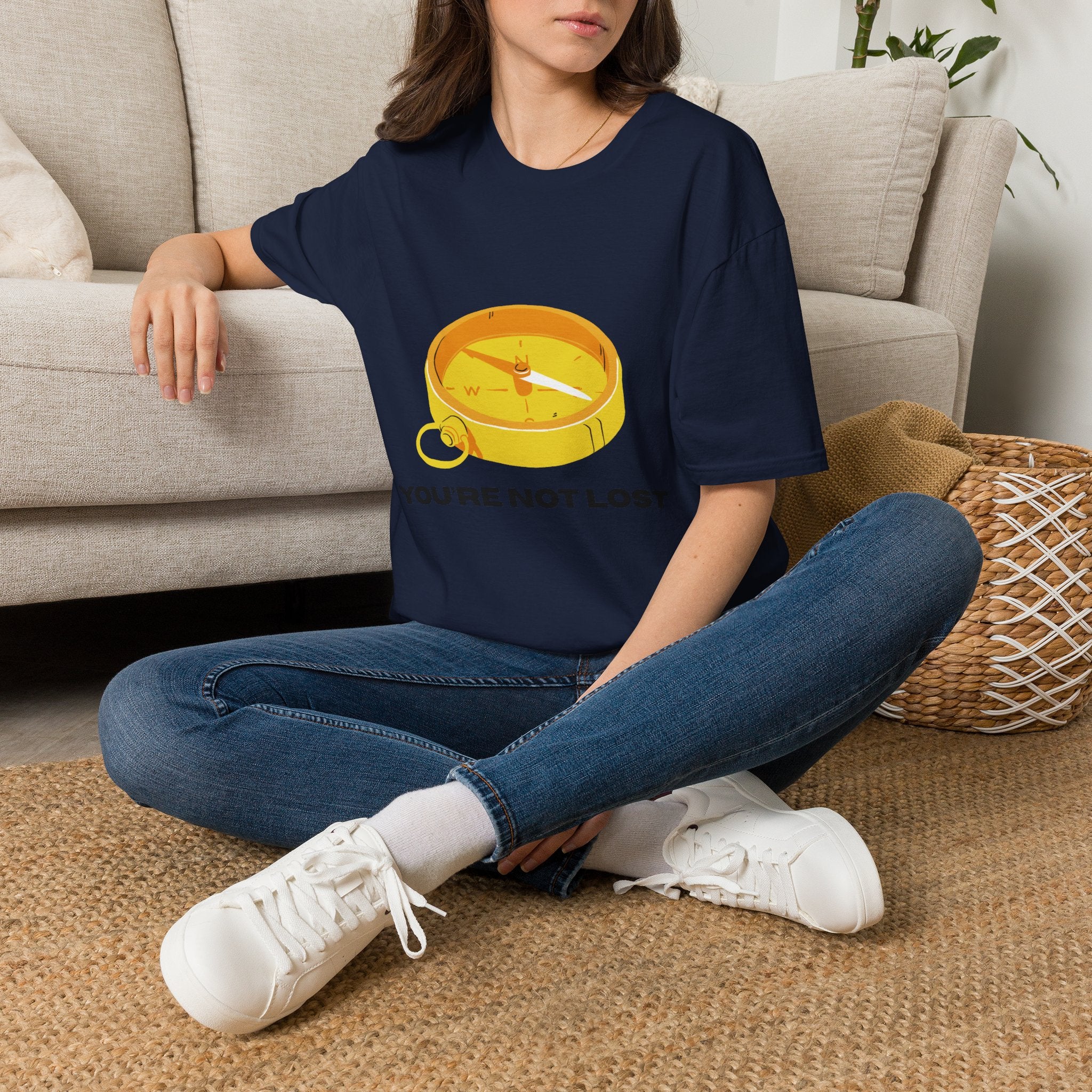 You're Not Lost Compass T-Shirt — Motivational Adventure Graphic Tee
