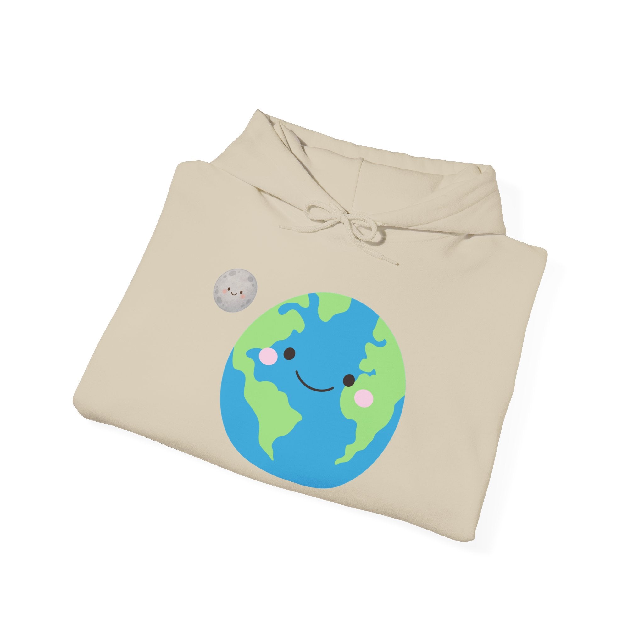 Earth Day Hoodie — Cute Smiling Planet Graphic Sweatshirt