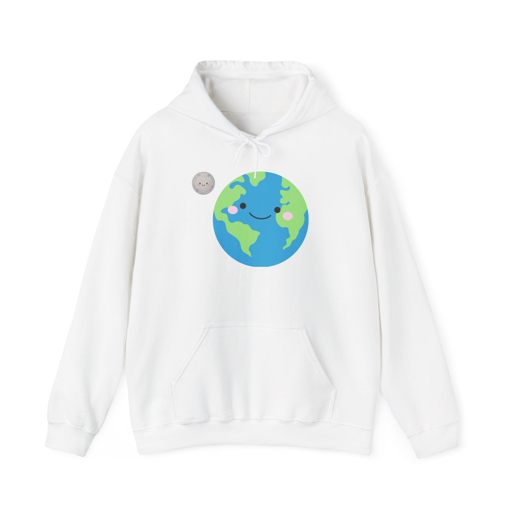 Earth Day Hoodie — Cute Smiling Planet Graphic Sweatshirt