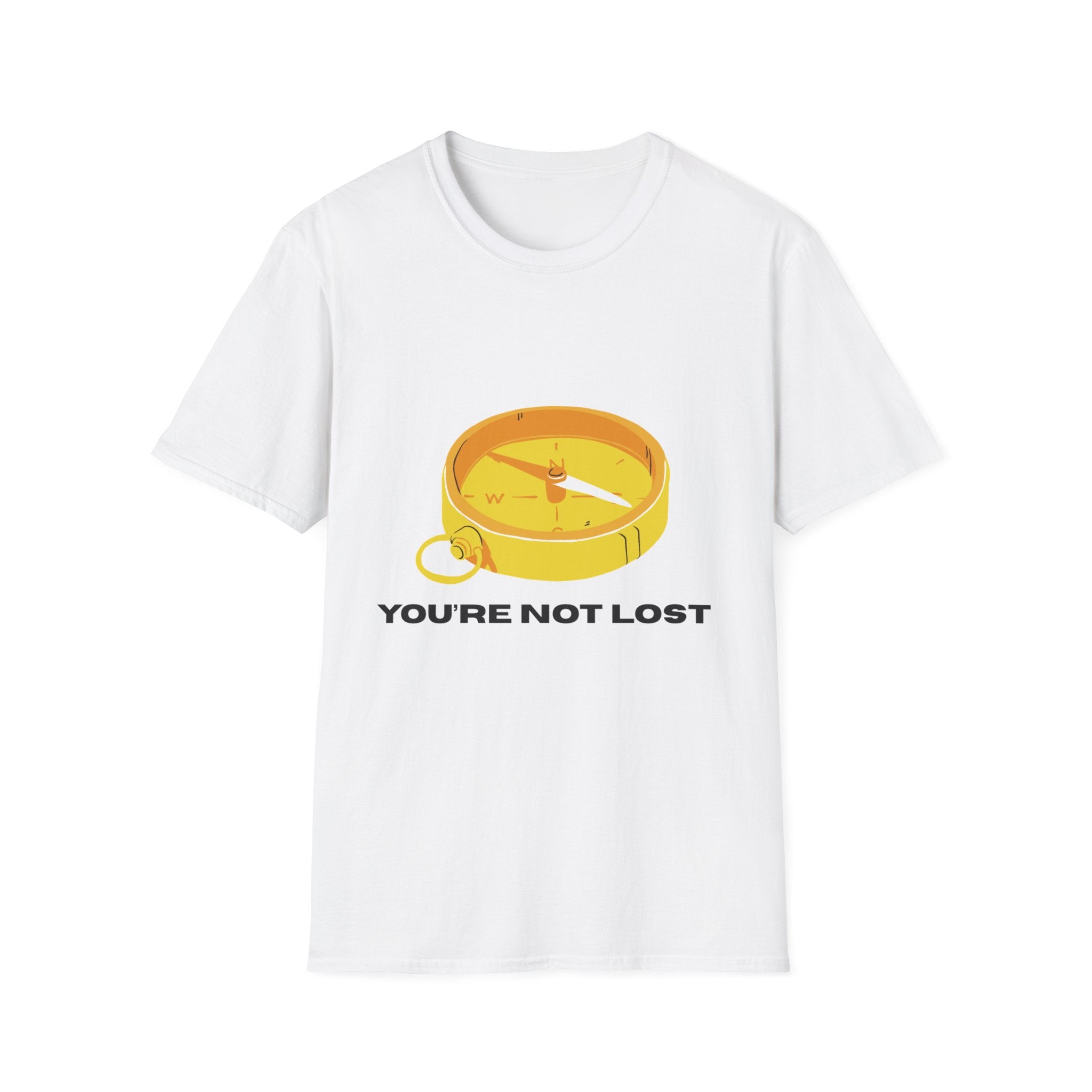 You're Not Lost Compass T-Shirt — Motivational Adventure Graphic Tee