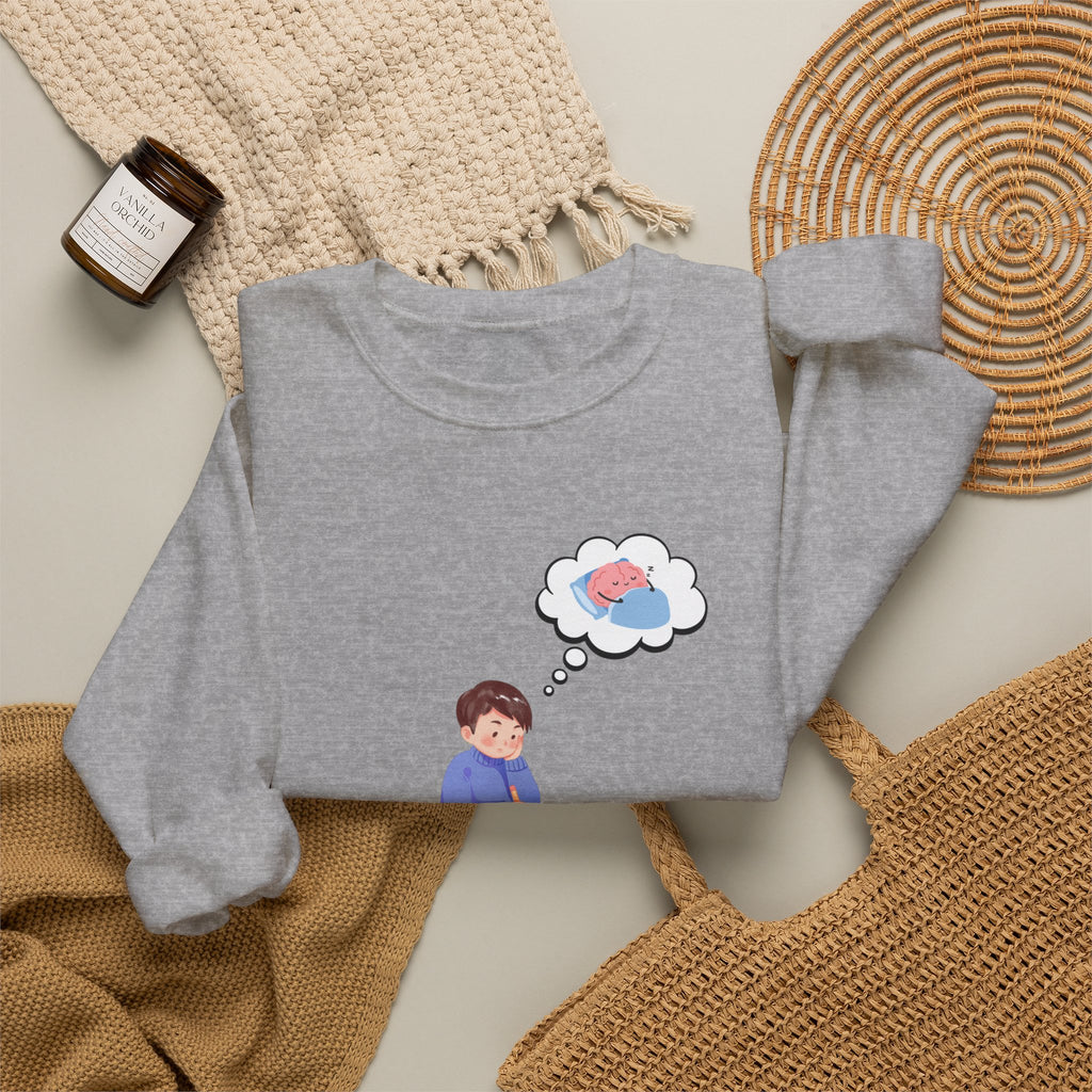 Study Break Crewneck Sweatshirt — "Don't Wanna Study Today :/" Cute Student Lounge Pullover