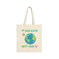 Eco-Friendly Tote Bag — "Make Earth Happy Again" Cute Earth Graphic