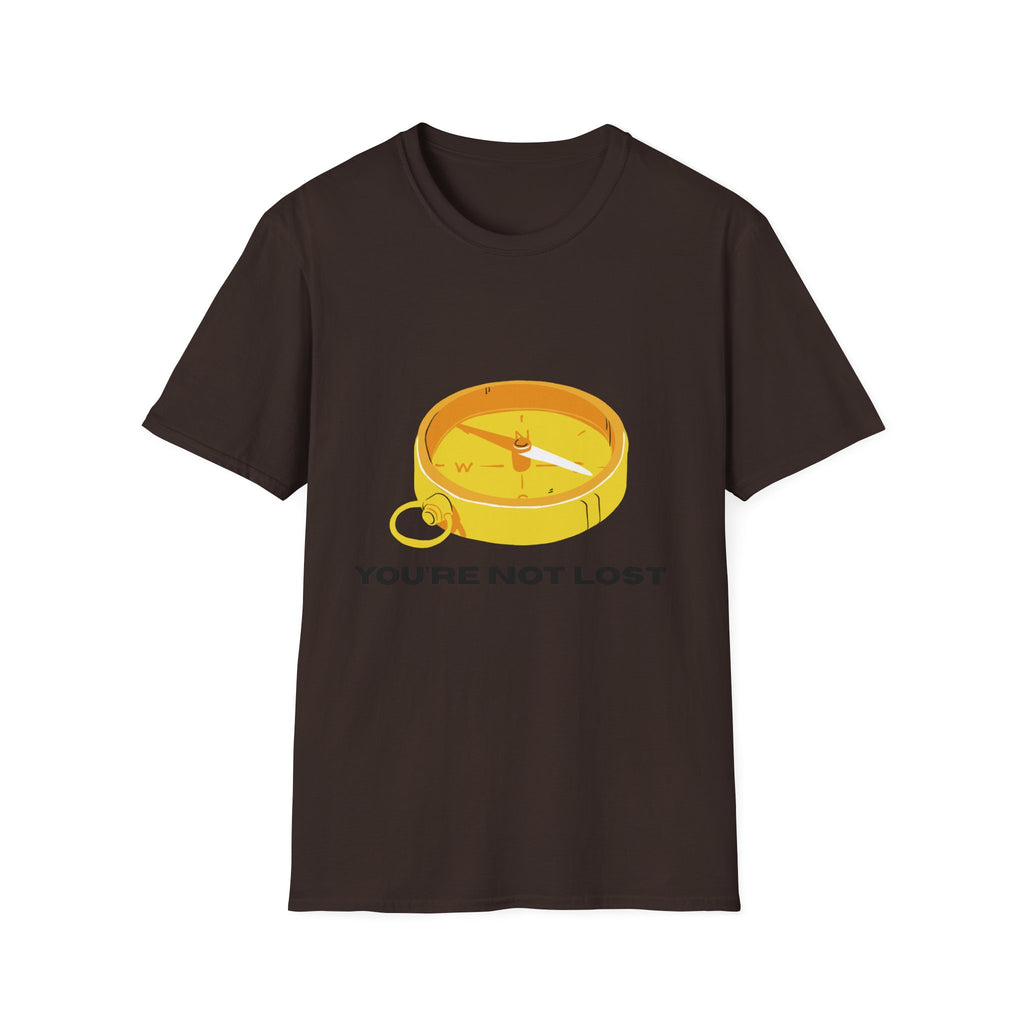 You're Not Lost Compass T-Shirt — Motivational Adventure Graphic Tee