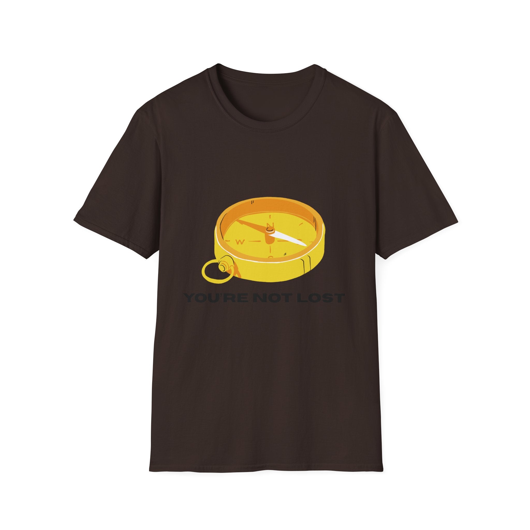 You're Not Lost Compass T-Shirt — Motivational Adventure Graphic Tee