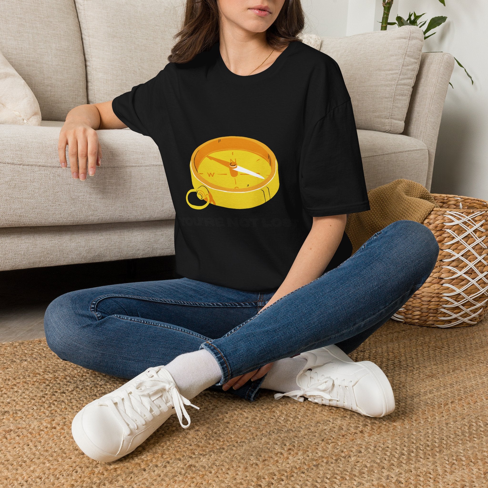 You're Not Lost Compass T-Shirt — Motivational Adventure Graphic Tee