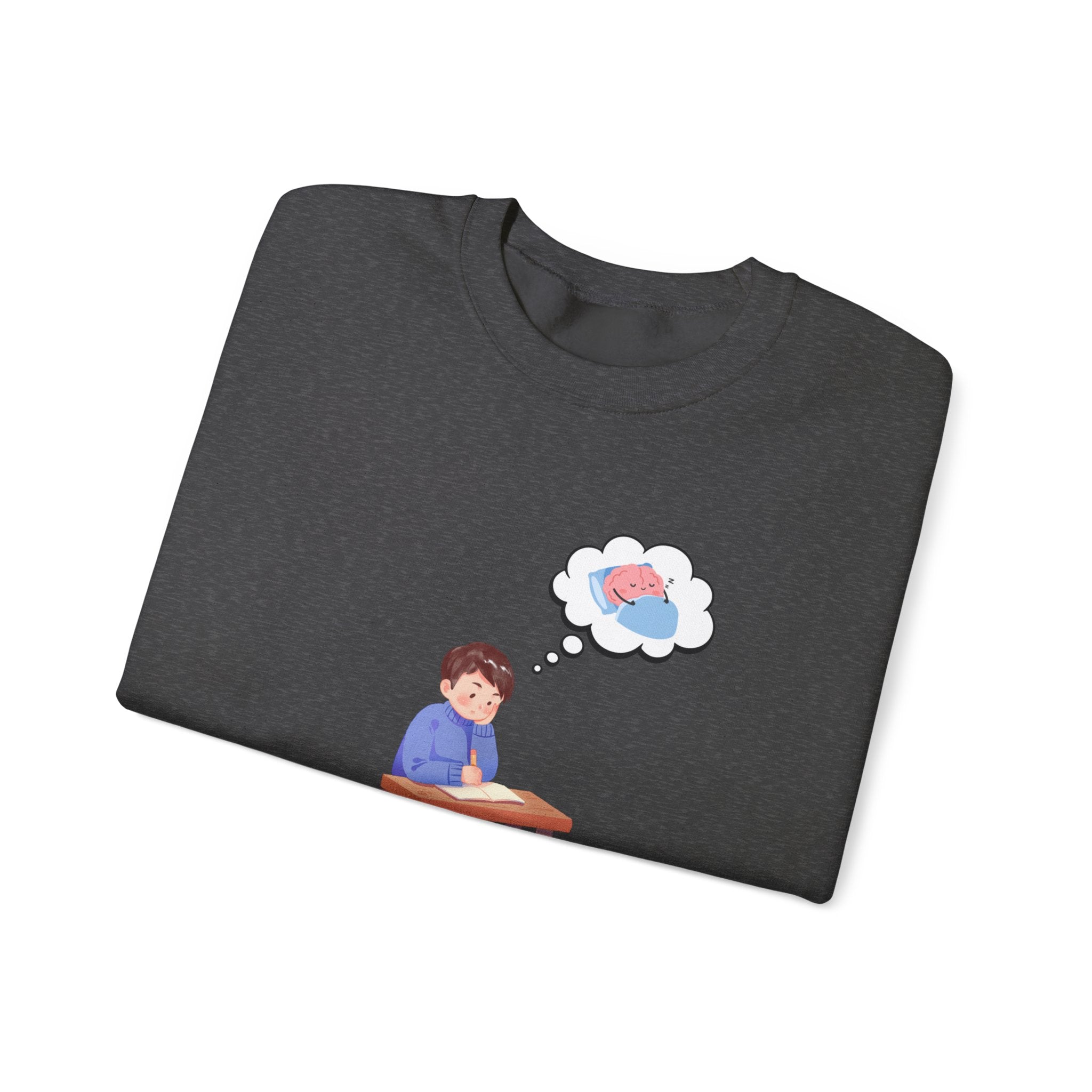 Study Break Crewneck Sweatshirt — "Don't Wanna Study Today :/" Graphic
