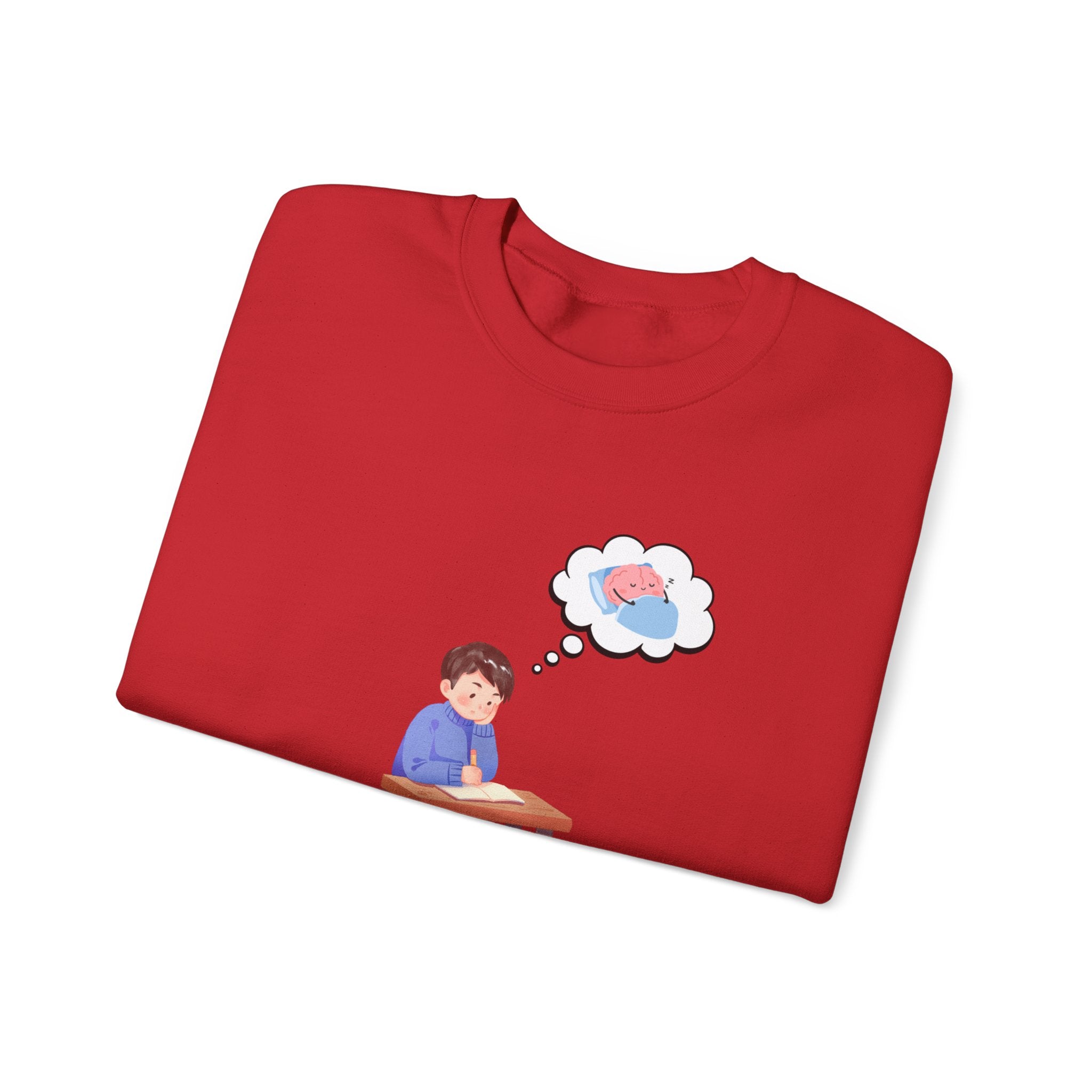 Study Break Crewneck Sweatshirt — "Don't Wanna Study Today :/" Graphic