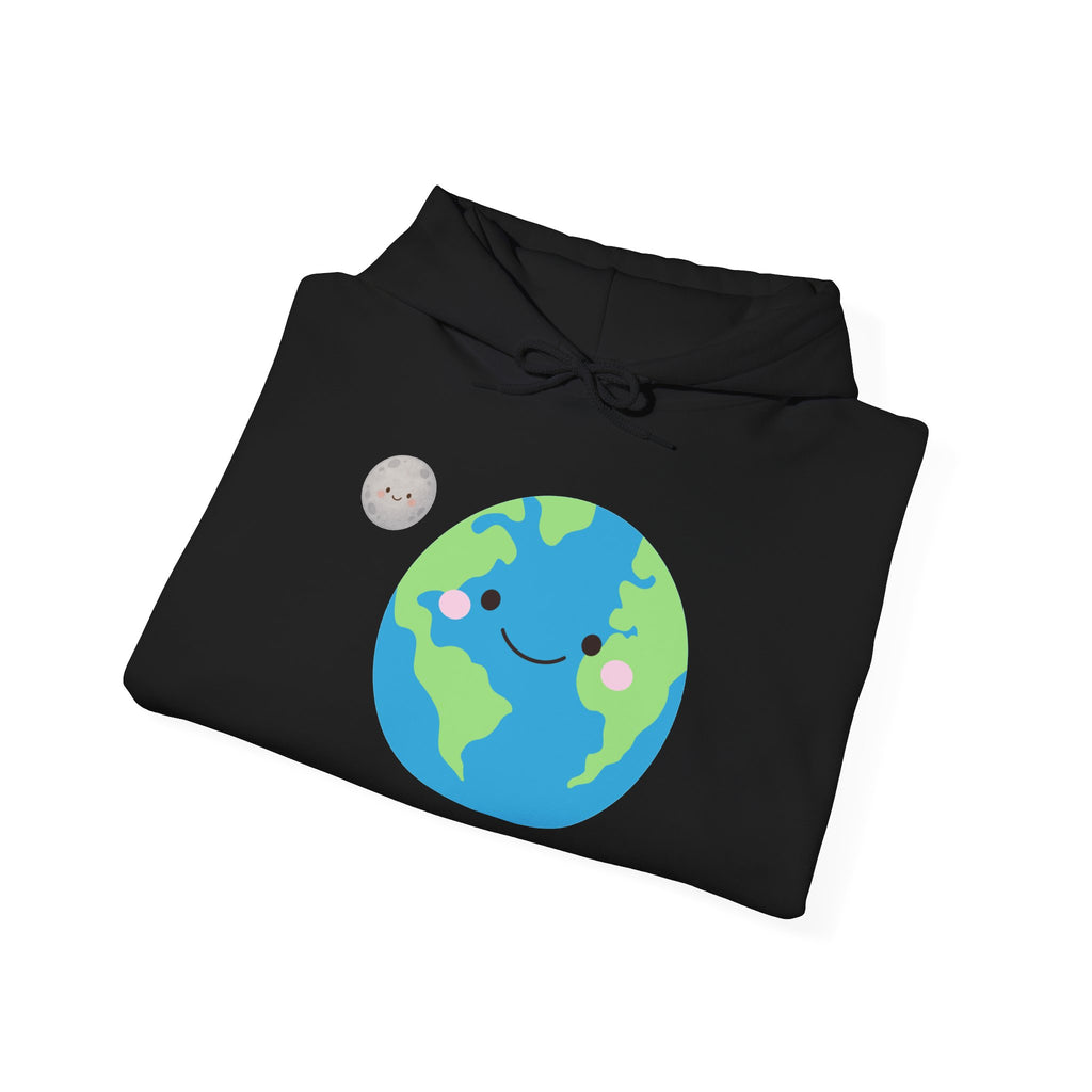 Earth Day Hoodie — Cute Smiling Planet Graphic Sweatshirt